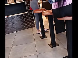 Nice ass in grey leggings