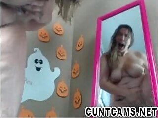Girl Gets off After Trick or Treaters Leave - More at cuntcams.net