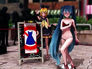 ENF Anime MMD - Kagamine Rin hypnotizes her friend Hatsune Miku doing full striptease in public road - Street Hypnosis Undress Full Naked | https://bit.ly/3tJD8ao