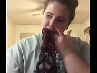 Katelyn steals friend'_s panties for licking and masturbating in